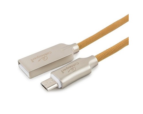 Cablexpert Кабель USB 2.0 CC-P-mUSB02Gd-1M AM/microB, серия Platinum, длина 1м, золотой, блистер
