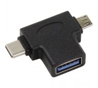 ORIENT UC-302 Переходник USB 3.0 OTG, Af UC-302 -&gt; Type-Cm (24pin) + micro-Bm (5pin), черный