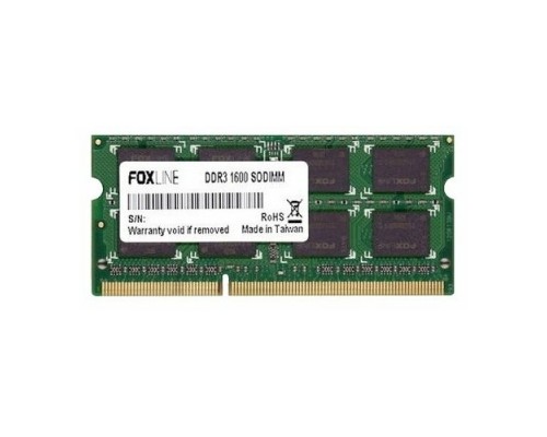 Foxline DDR3 SODIMM 4GB FL1600D3S11SL-4G (PC3-12800, 1600MHz, 1.35V)