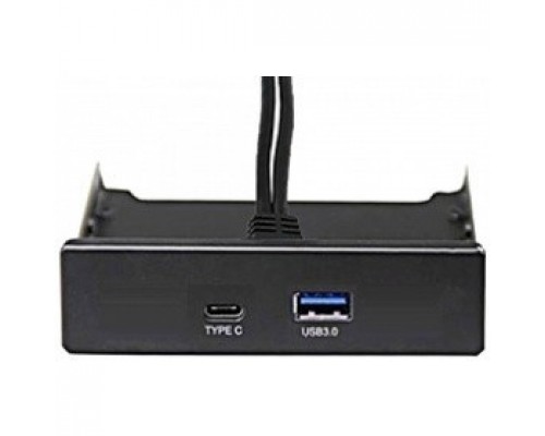 Exegate EX280447RUS Планка USB на переднюю панель Exegate U3H-617, 3,5, 1*USB3.0+1*TypeC, черная, подсоед-е к мат. плат