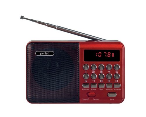 Perfeo радиоприемник цифровой PALM FM+ 87.5-108МГц/ MP3/ питание USB или 18650/ красный (i90-red) PF_A4871