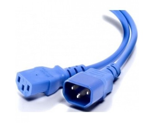 Hyperline PWC-IEC13-IEC14-0.5-BL кабель питания монитор-компьютер IEC 320 C13 - IEC 320 C14 (3x0.75), 10A, прямая вилка, 0.5 м, цвет синий