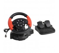 Dialog Игровой руль GW-125VR E-Racer - эф.вибрации, 2 педали, рычаг ПП, PC USB