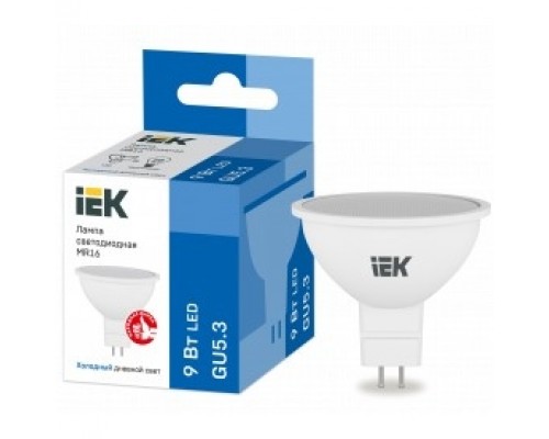 Iek LLE-MR16-9-230-65-GU5 Лампа LED MR16 софит 9Вт 230В 6500К GU5.3