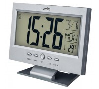 Perfeo Часы-будильник Set, серебряный, (PF-S2618) время, температура, дата
