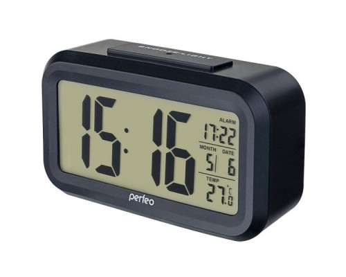 Perfeo Часы-будильник Snuz, чёрный, (PF-S2166) время, температура, дата