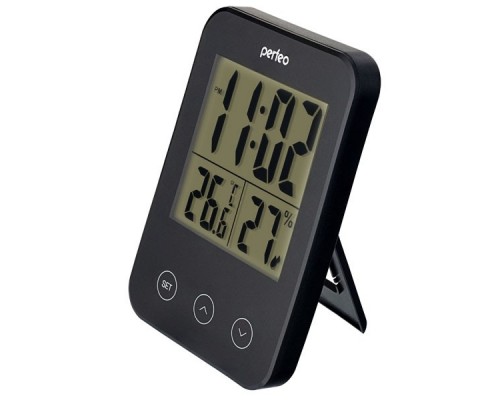 Perfeo Часы-метеостанция Touch, чёрный, (PF-S681) время, температура, влажность