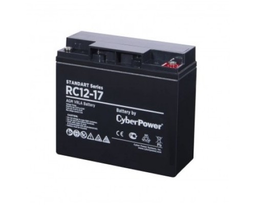 CyberPower Аккумуляторная батарея RC 12-17 12V/17Ah клемма М5, ДхШхВ 181х76х167мм, вес 5,4кг, срок службы 6 лет