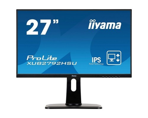 IIYAMA 27 XUB2792HSU-B1 черный IPS LED 1920x1080 4ms 16:9 8bit(6bit+FRC) 250cd 178/178 D-Sub HDMI DisplayPort USBHub VESA 2x2W