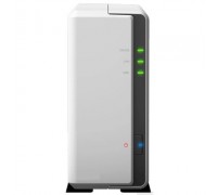 Synology DS120j Сетевое хранилище DC 800MhzCPU/ 512Mb/ up to 1HDDs/ SATA(3,5)/ 2xUSB2.0/ 1GigEth/ iSCSI/ 2xIPcam (up to 5)/ 1xPS/ 2YW