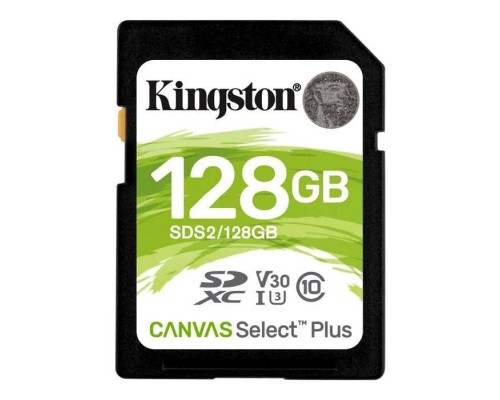 SecureDigital 128Gb Kingston SDS2/128GB SDXC Class 10 UHS-I U3 Canvas Select Plus