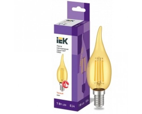 Iek LLF-CB35-7-230-30-E14-CLG Лампа LED СВ35 св.н/в зол. 7Вт 230В 2700К E14 серия 360°