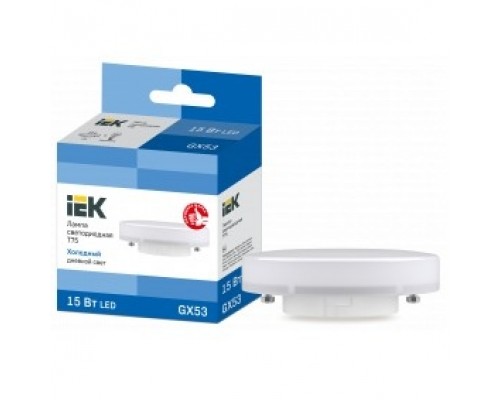 Iek LLE-T80-15-230-65-GX53 Лампа светодиодная ECO T75 таблетка 15Вт 230В 6500К GX53 IEK