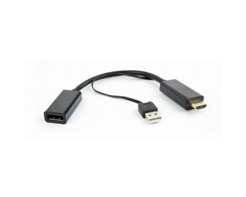 Cablexpert Конвертер HDMI-&gt;DisplayPort HD19M+USBxHD20F, черный (DSC-HDMI-DP)