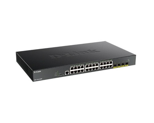 D-Link DGS-1250-28XMP/A1A Настраиваемый L2 коммутатор с 24 портами 10/100/1000Base-T и 4 портами 10GBase-X SFP+ (24 порта PoE 802.3af/at, PoE-бюджет 370 Вт)