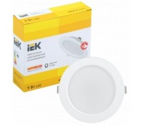 Iek LDVO0-1612-09-3000-K01 Светильник LED ДВО 1612 белый круг 9Вт 3000К IP20 пластик. корпус, диам 118 мм
