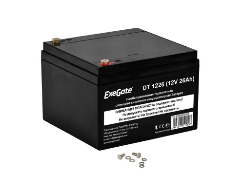 Exegate EX282970RUS Аккумуляторная батарея DT 1226 (12V 26Ah, клеммы F3 (болт М5 с гайкой))