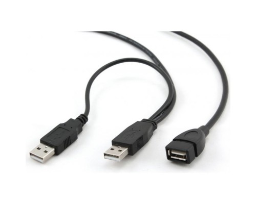 Cablexpert Кабель удлинитель USB2.0 Pro 2xAM/AF, 1.8м, экран, черный, пакет (CCP-USB22-AMAF-6)