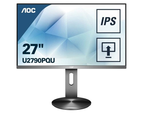LCD AOC 27 U2790PQU черный/серый с поворотом экрана IPS 3840x2160 5ms 178/178 350cd 50M:1 HDMI1.4 HDMI2.0 DisplayPort1.2 2xUSB3.0 MM