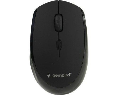 Gembird MUSW-354 беспроводная, черный, бесш.клик, soft touch,3кн.+колесо-кнопка, 2400DPI, 2,4ГГц