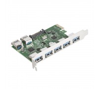 Exegate EX283717RUS Контроллер EXE-317 PCI-E 2.0, 5*USB3.0 ext + 2*USB3.0 int, разъем доп.питания (OEM)