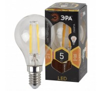 ЭРА Б0043437 F-LED P45-5W-827-E14 Лампа ЭРА (филамент, шар, 5Вт, тепл, E14)