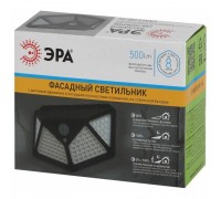 ЭРА Б0045270 ERAFS100-04 Фасадный светильник с датч. движ. и 4-мя плоск. освещ., на солн. бат.100 LED,300 l