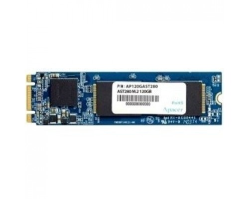 Накопитель SSD Apacer AST280 120GB AP120GAST280-1 (M.2, SATA III, 120 Гб, скорость чтения/записи: 500/470 Мб, 39000 IOPS, TLC)