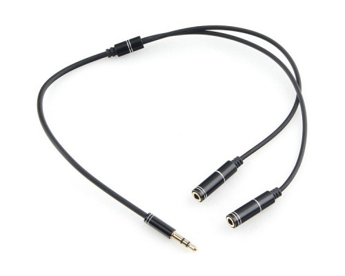 аудио разветвитель Cablexpert CCAB-02-35MY-0.2MB. 3.5 джек (M)/2х 3.5 джек (F), черный, 0.2м, блистер