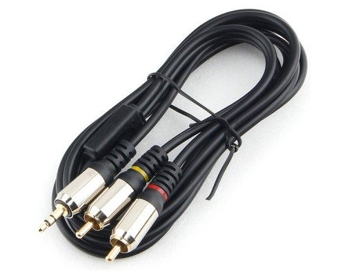 Кабель аудио Cablexpert CCAB-02-35M2RM-1.5MB. 3.5 джек(M)/2х RCA (M), черный, 1.5м, блистер