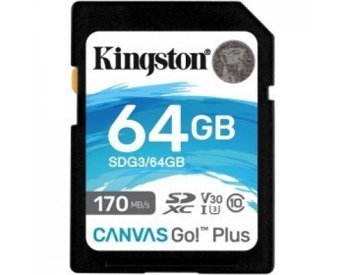SecureDigital 64Gb Kingston Canvas Go Plus SDXC UHS-I U3 V30 SDG3/64GB