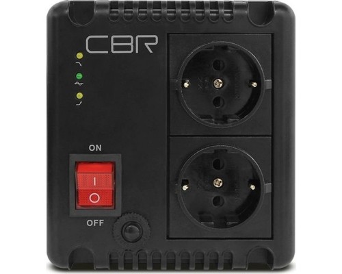 CBR Стабилизатор напряжения CVR 0055, 500 ВА/250 Вт, диапазон вход. напряж. 150–275 В, точность стабилизации 10%, LED-индикация, вольтметр, 4 евророзетки, корпус пластик