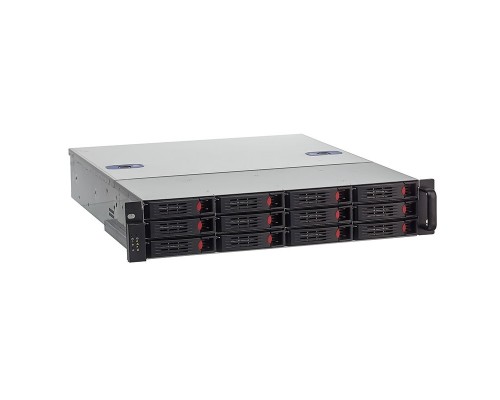 Exegate EX281294RUS Серверный корпус ExeGate Pro 2U550-HS12 &lt;RM 19, высота 2U, глубина 550, БП 1U-500ADS,12xHotSwap, USB&gt;