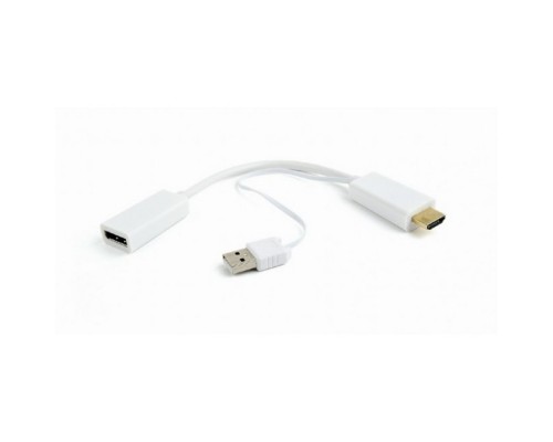 Cablexpert Конвертер HDMI-&gt;DisplayPort, HD19M+USBxHD20F, белый (DSC-HDMI-DP-W)