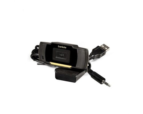Exegate EX286180RUS Веб-камера ExeGate GoldenEye C270 матрица 1/3 0,3 Мп, 640х480,480P,USB+35mm Jack,микро.с шумоподавлением, фикс. фокус , универсальное крепление, кабель 1,5 м, Win Vista/7/8/10