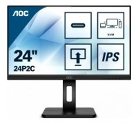 LCD AOC 23.8 24P2C Black с поворотом экрана IPS 1920x1080 75Hz 4ms 178/178 250cd HDMI DisplayPort1.2 4xUSB3.2 USB-C MM