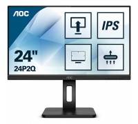 LCD AOC 23.8 24P2Q Black с поворотом экрана IPS 1920x1080 75Hz 4 ms 178/178 250cd DVI HDMI DisplayPort 1.2 4xUSB3.2 MM