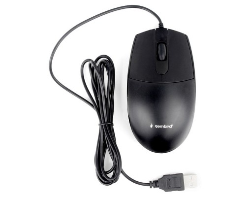 Gembird MOP-420 , USB, черный, 2кн.+колесо-кнопка, 1000 DPI, кабель 1.8м