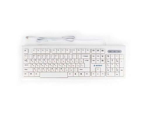Gembird KB-8354U, USB, бежевый/белый, 104 клавиши, кабель 1,45м