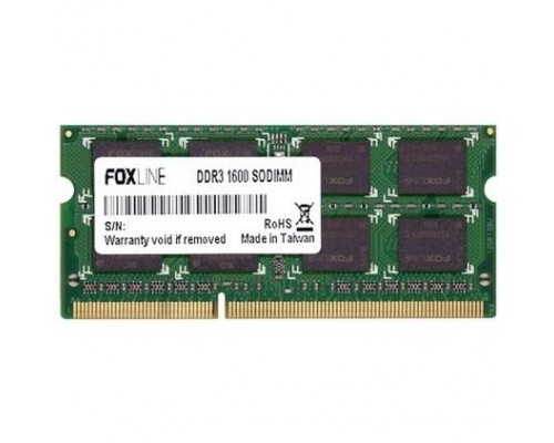 Foxline DDR3 SODIMM 8GB FL1600D3S11-8G (PC3-12800, 1600MHz)