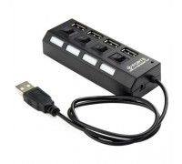 Концентратор USB 2.0 Gembird UHB-243-AD с подсветкой и выключателем, 4 порта, блистер (UHB-243-AD)