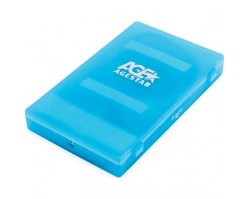 Внешний корпус 2.5 SATA HDD/SSD AgeStar SUBCP1 blue (USB2.0, пластик, безвинтовая конструкция) (SUBCP1 (BLUE))
