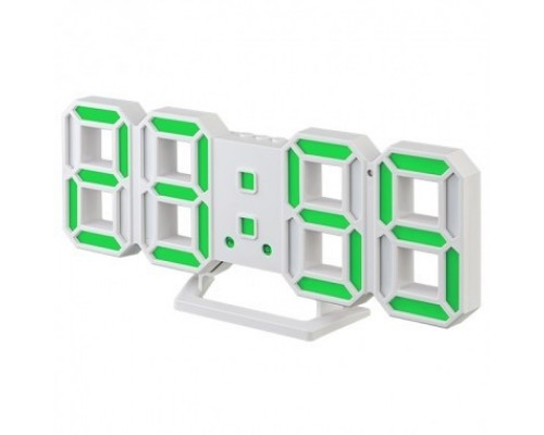 Perfeo LED часы-будильник LUMINOUS 2, белый корпус / зелёная подсветка (PF-6111) PF_B4922