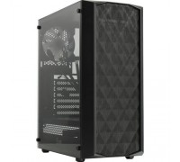 Powercase CMDM-L1 Diamond Mesh LED, Tempered Glass, 1x 120mm 5-color fan, чёрный, ATX (CMDM-L1)