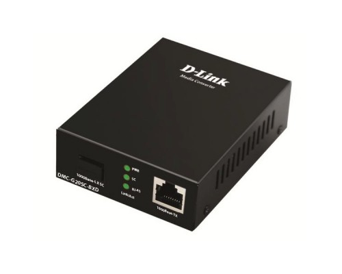 D-Link DMC-G20SC-BXD/A1A WDM медиаконвертер с 1 портом 100/1000Base-T и 1 портом 1000Base-LX с разъемом SC (Tx: 1550 мкм; Rx: 1310 мкм) для одномодового оптического кабеля (до 20 км)