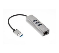 Telecom Переходник USB 3.0 --&gt;RJ-45 1000Mbps +3 USB3.0, Aluminum Shell, 0.2м Telecom &lt;TA311U&gt;