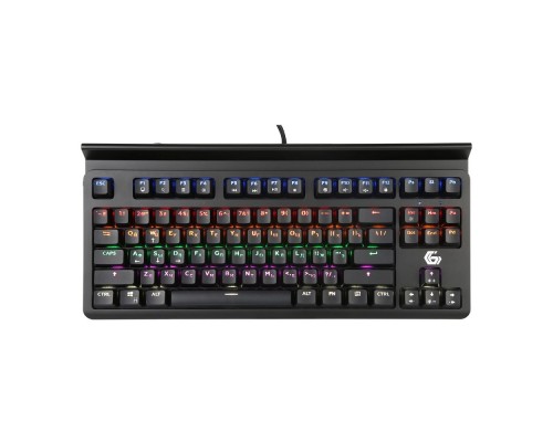 игровая Gembird KB-G520L , USB, механические переключатели, 87 клавиш,подсветка Rainbow 10 режимов, провод 1.8м, подставка под телефон
