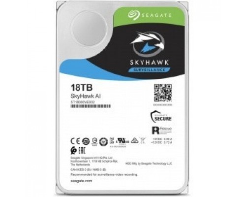 18TB Seagate SkyHawkAl (ST18000VE002) SATA 6 Гбит/с, 7200 rpm, 256 mb buffer, для видеонаблюдения