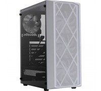Powercase CMRMW-L4 Rhombus X4 White, Tempered Glass, Mesh, 4x 120mm 5-color LED fan, белый, ATX (CMRMW-L4)