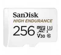 Micro SecureDigital 256Gb SanDisk High Endurance microSDHC Card with Adapter - for Dashcams & home monitoring SDSQQNR-256G-GN6IA